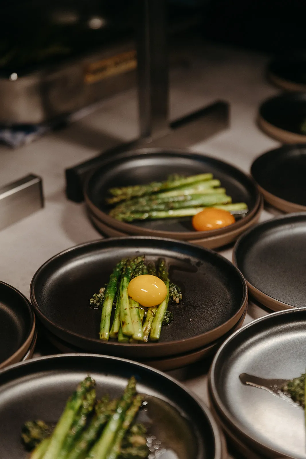 Plates of carefully arranged food