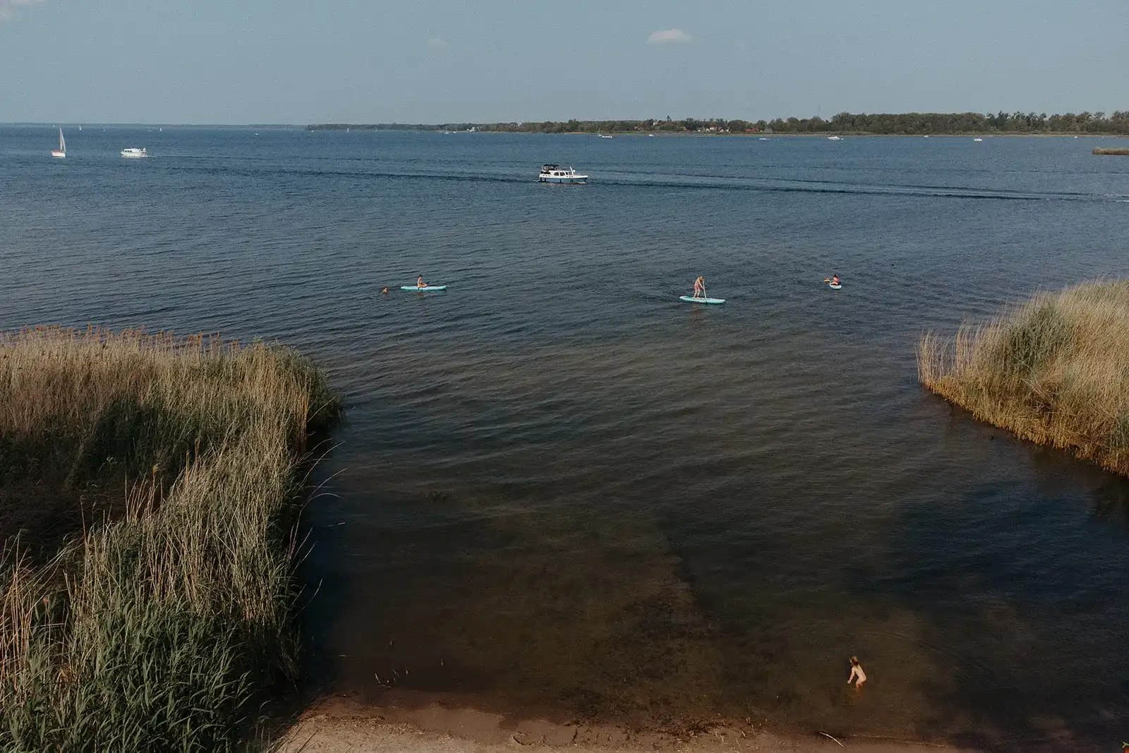 Aerial view of Lake Müritz and the surrounding landscape
