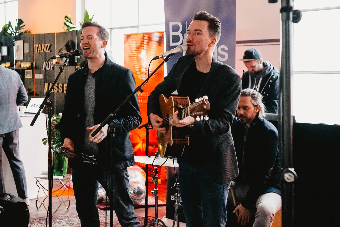 Musicians performing live at an event