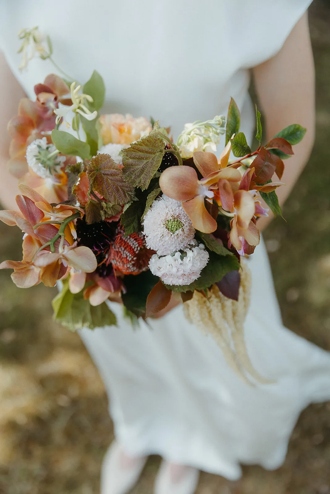 Bridal bouquet with pink and white flowers